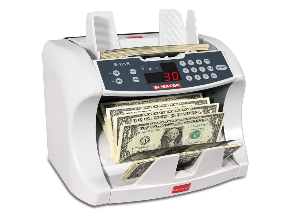 Semacon S-1225 UV/MG Bank Grade Currency Counter with Batching