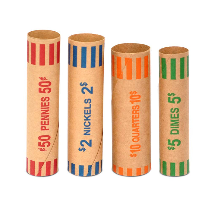 Coin Tube Rolls Preformed Wrappers for Coin Counters