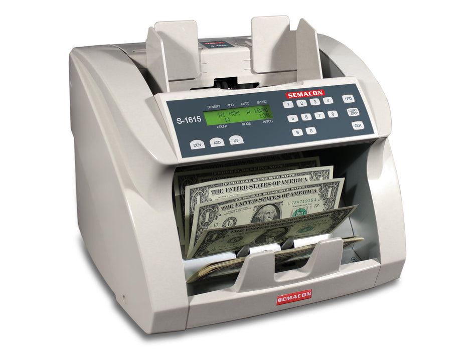 Semacon S-1615 UV Bank Grade valuutaloendur koos partiide jagamisega